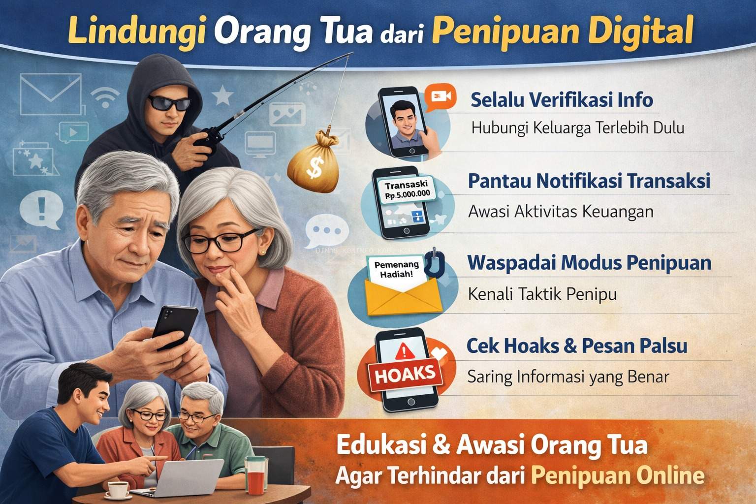 Waspada! Orang Tua Jadi Target Utama Penipuan Online