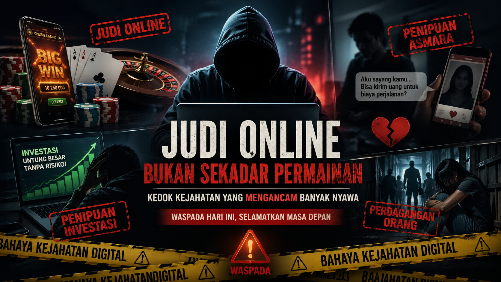 Waspada! Judi Online Kerap Digunakan untuk Penipuan dan Perdagangan Orang