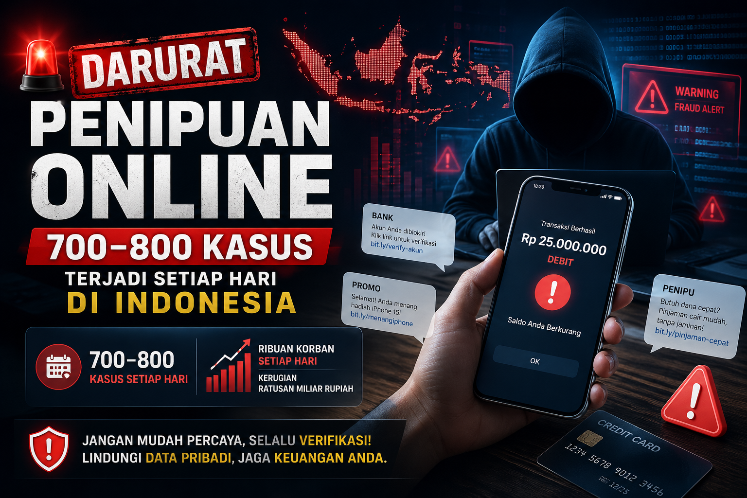Skala Masalah Meningkat: Penipuan Online Tembus 800 Kasus Harian