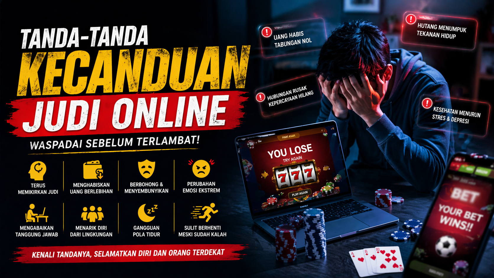 8 Tanda Kecanduan Judi Online yang Sering Diabaikan
