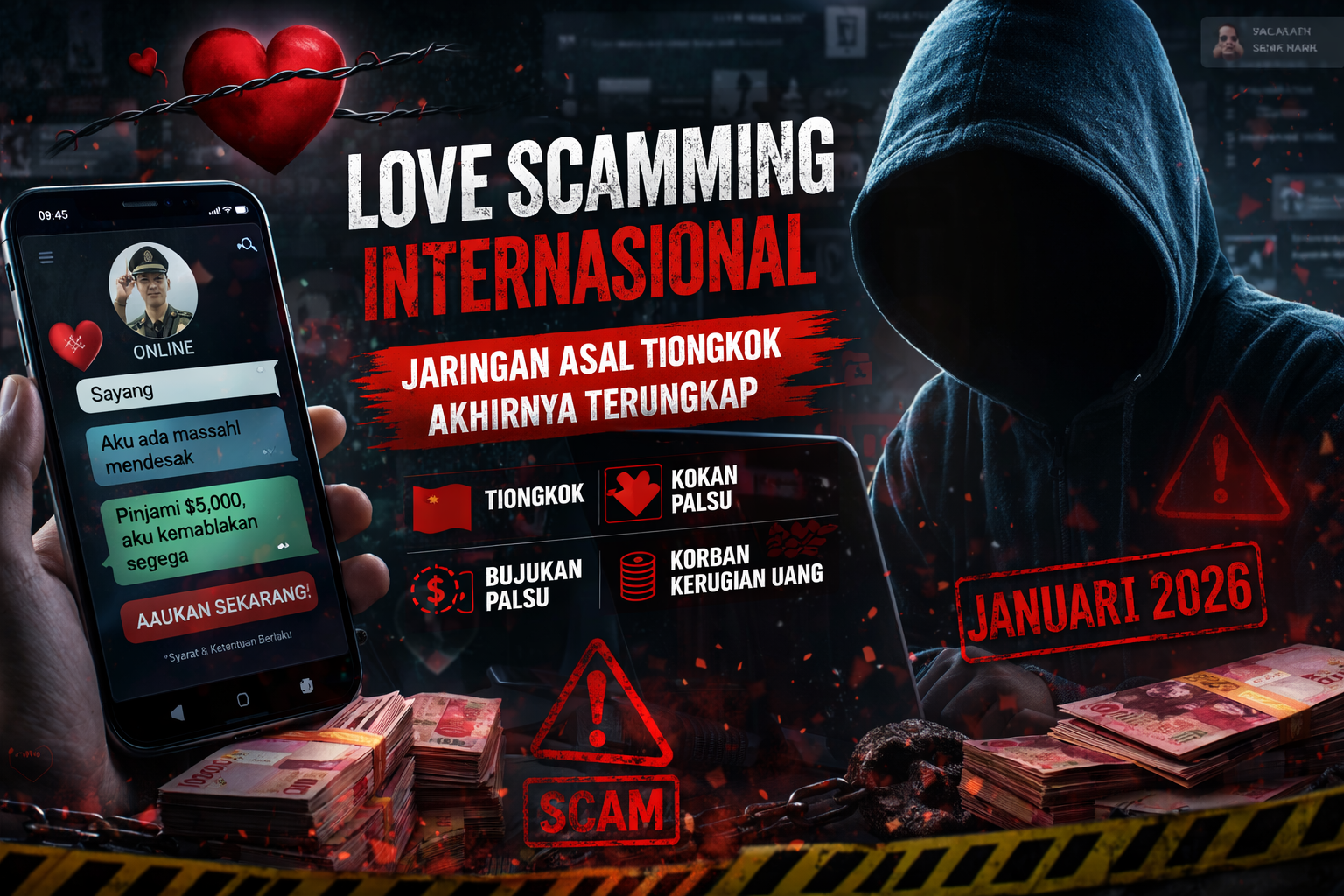 Waspada Love Scam! Jaringan Asing Targetkan Korban Lewat Media Sosial