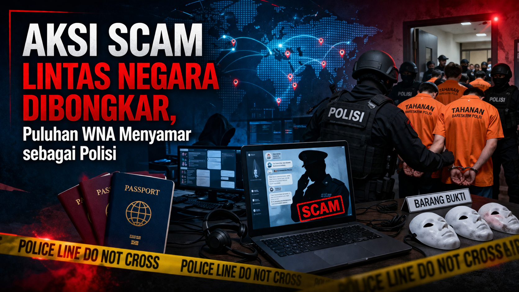Sindikat Penipuan Global Terungkap, Markas Scam di Lampung Digerebek