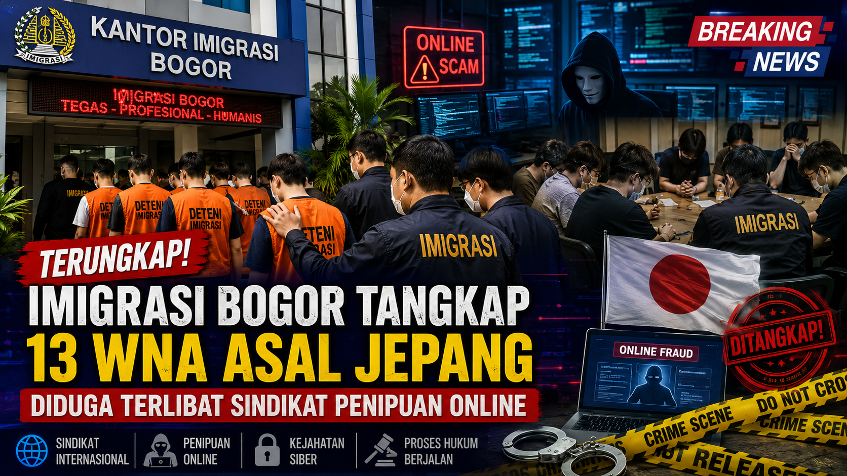 Imigrasi Bogor Bongkar Dugaan Jaringan Scam Internasional Libatkan WNA Jepang