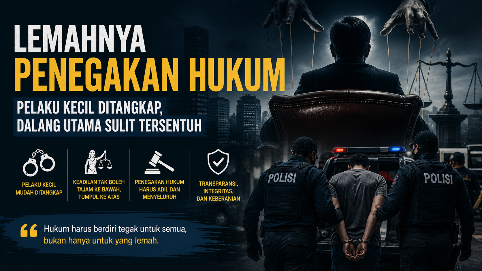 Penegakan Hukum Belum Maksimal, Pelaku Kecil Jadi Sasaran