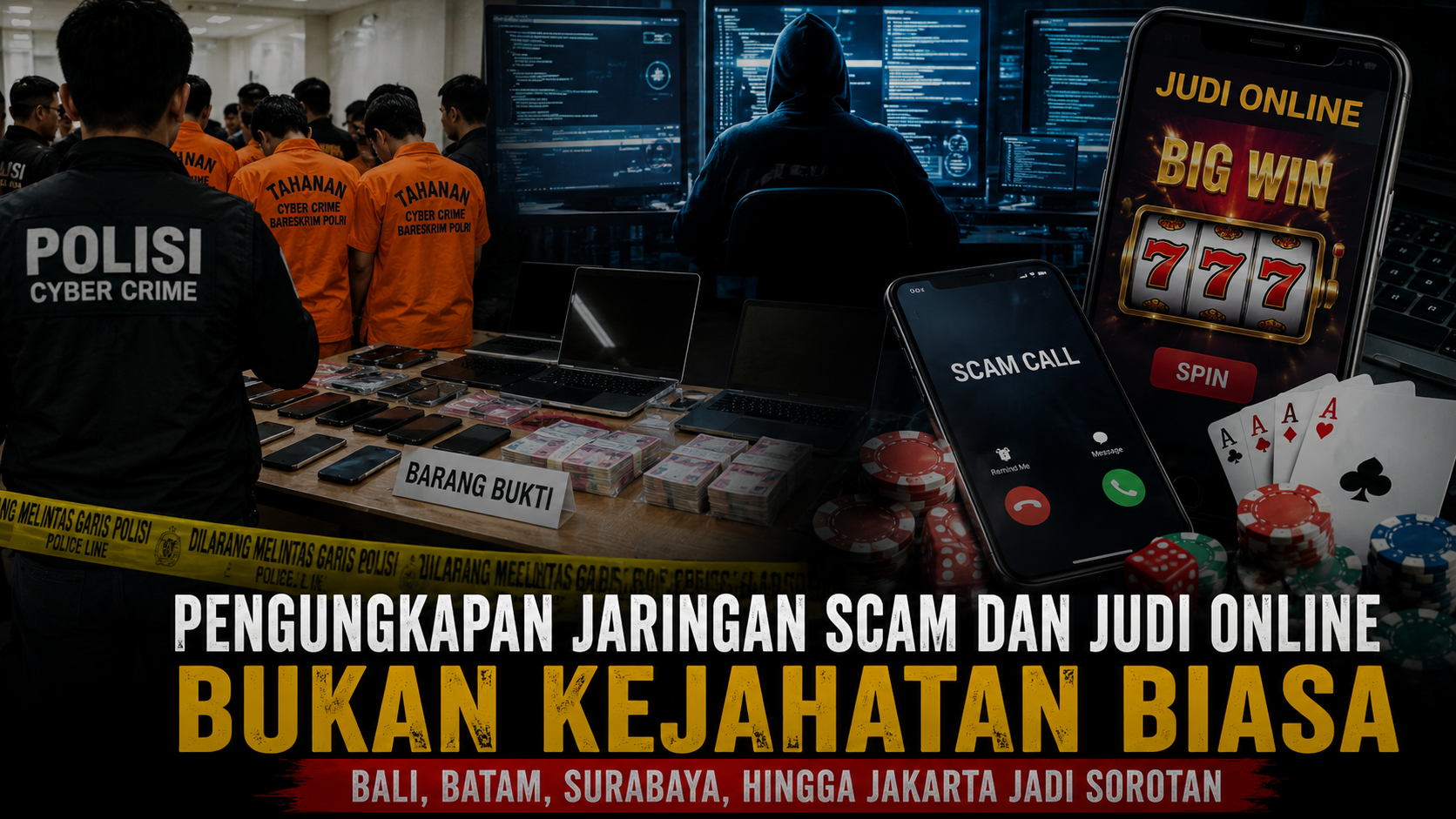 Kejahatan Digital Terorganisir: Fakta di Balik Pengungkapan Jaringan Scam dan Judol