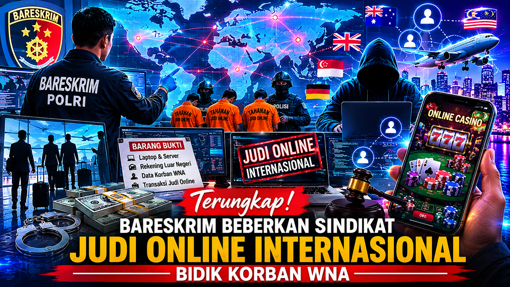 Jaringan Judol Internasional Dibongkar, Korban WNA Jadi Sasaran Empuk
