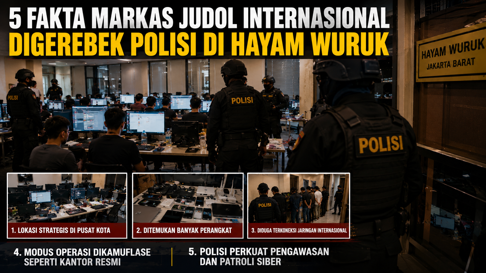 Hayam Wuruk Diguncang Penggerebekan Jaringan Judi Online Internasional