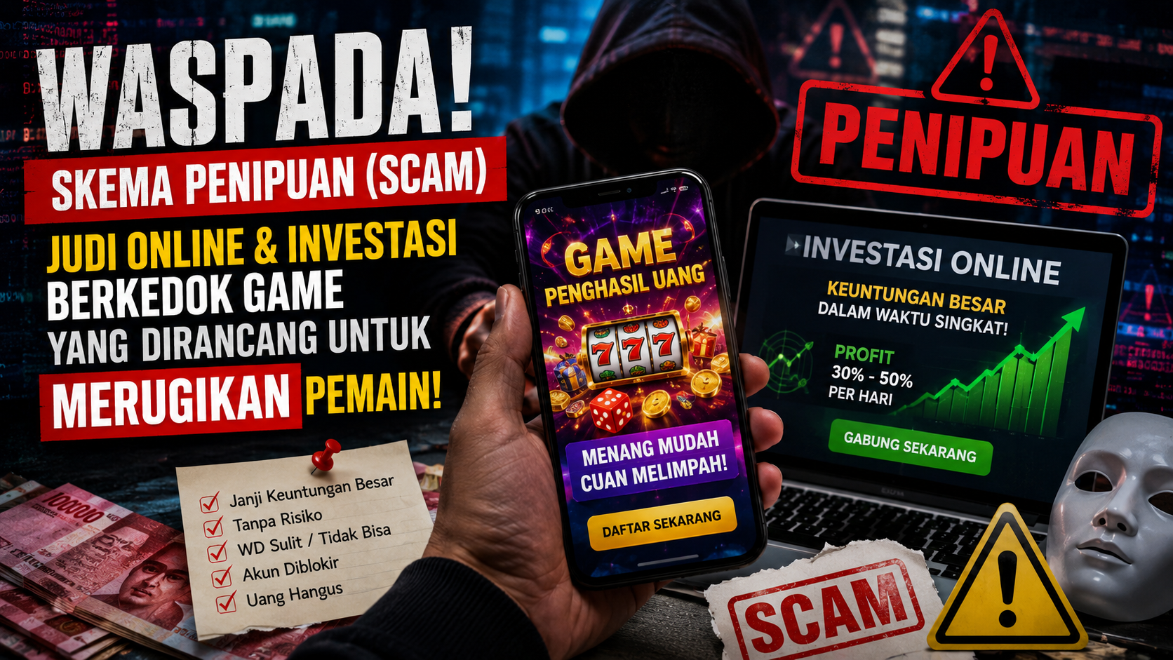 Modus Baru Penipuan Digital: Judi Online Disamarkan Sebagai Investasi Menguntungkan