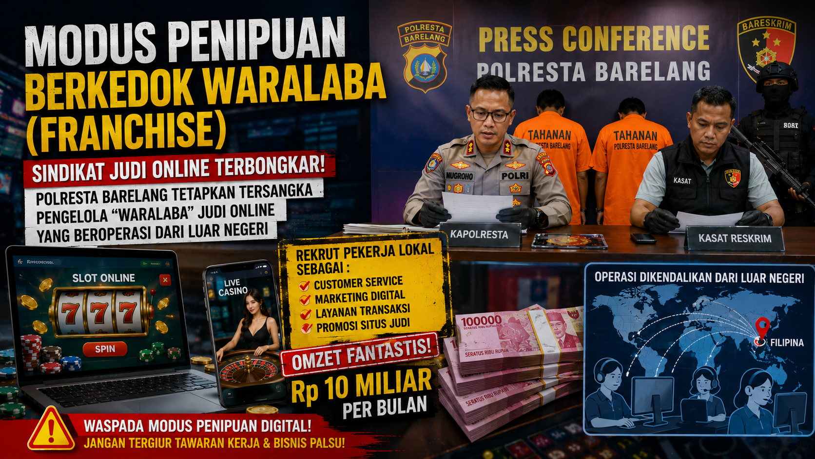 Waralaba Palsu Jadi Kedok Judi Online Internasional, Ini Faktanya