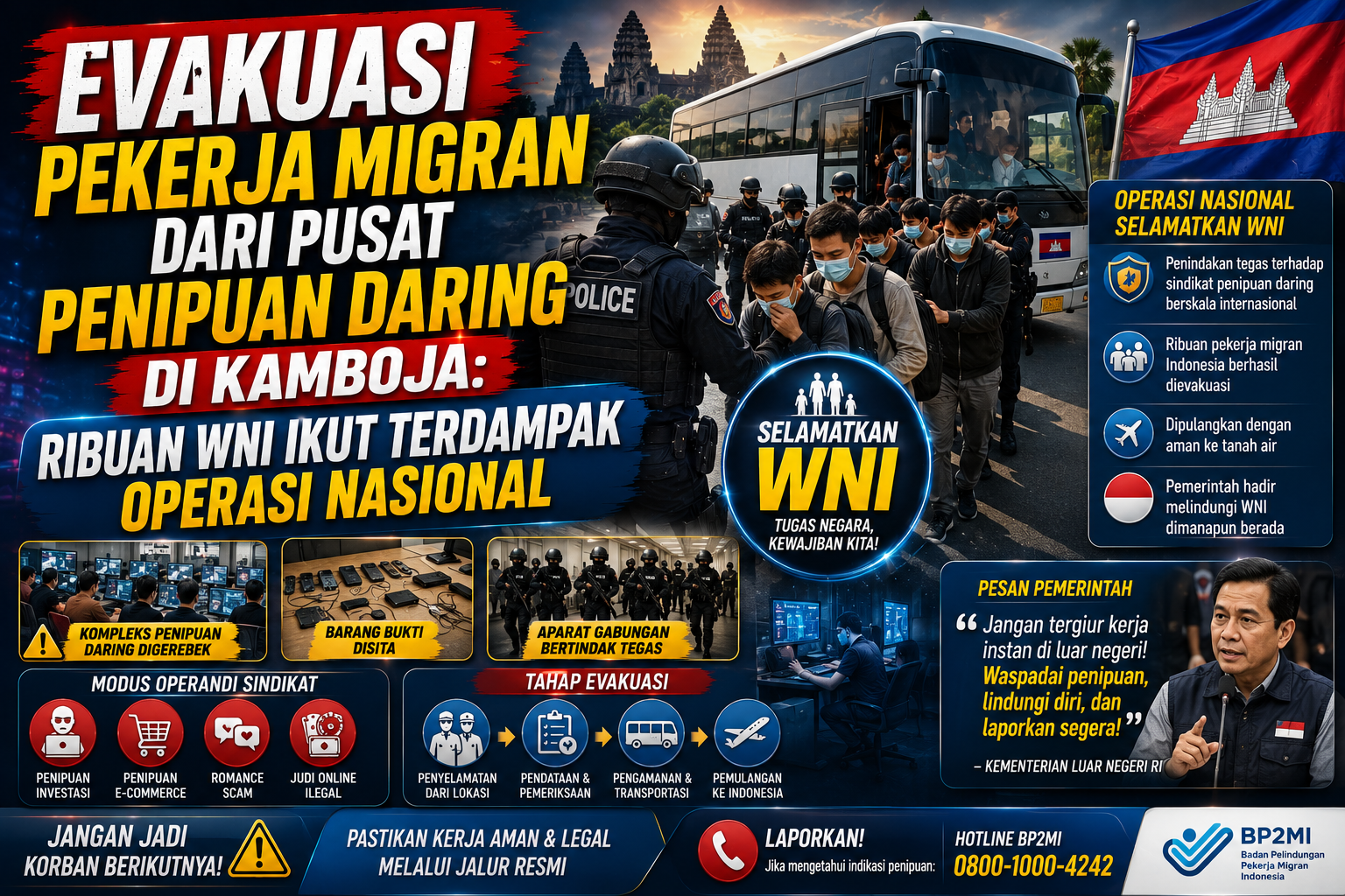 Dari Harapan Kerja hingga Evakuasi: Kisah Pekerja Migran di Tengah Operasi Keamanan