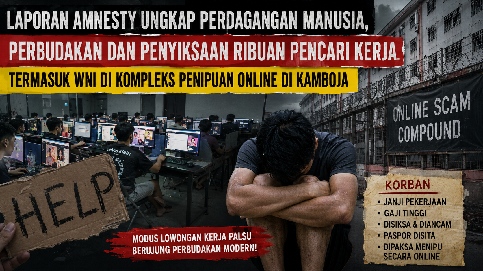 Ribuan Pencari Kerja Jadi Korban Perdagangan Manusia di Pusat Scam Kamboja