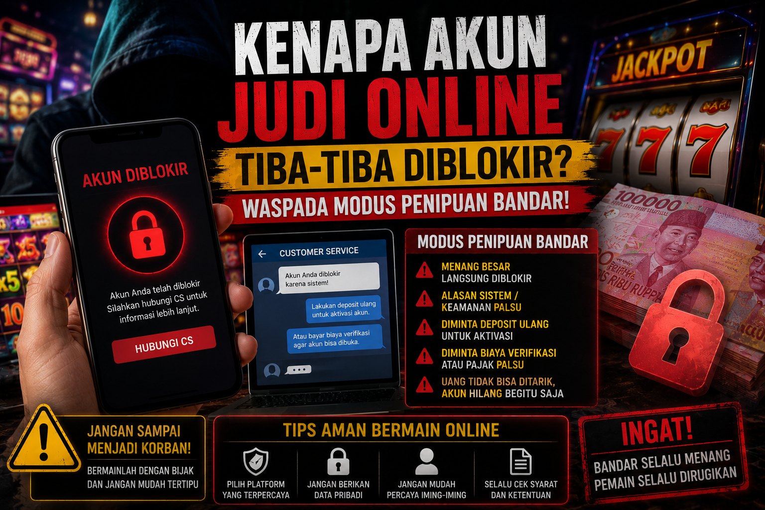 Modus Baru Penipuan Digital: Akun Judi Online Diblokir lalu Diminta Bayar