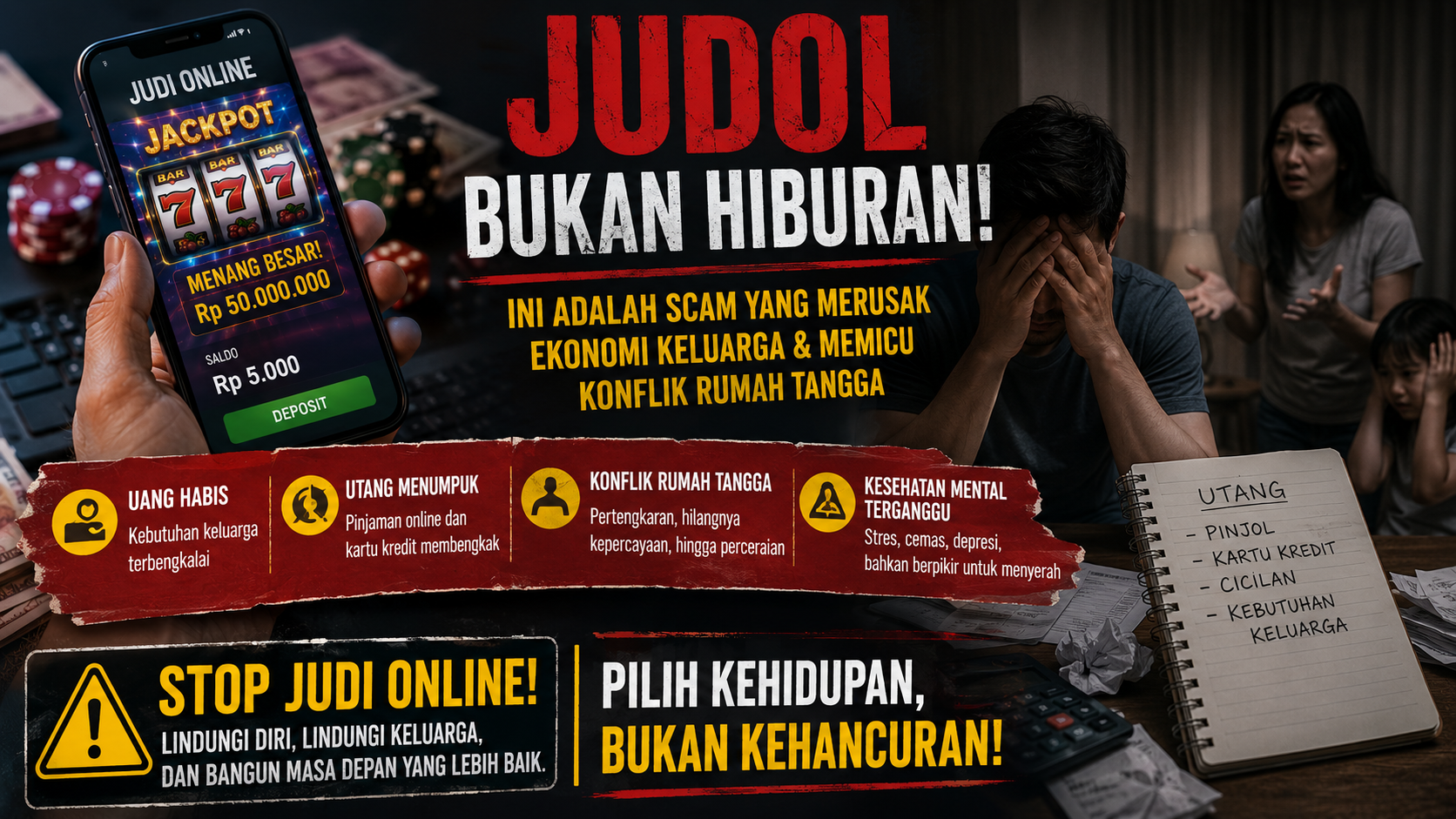 Judi Online Bukan Permainan Biasa, Ini Dampaknya bagi Kehidupan Keluarga