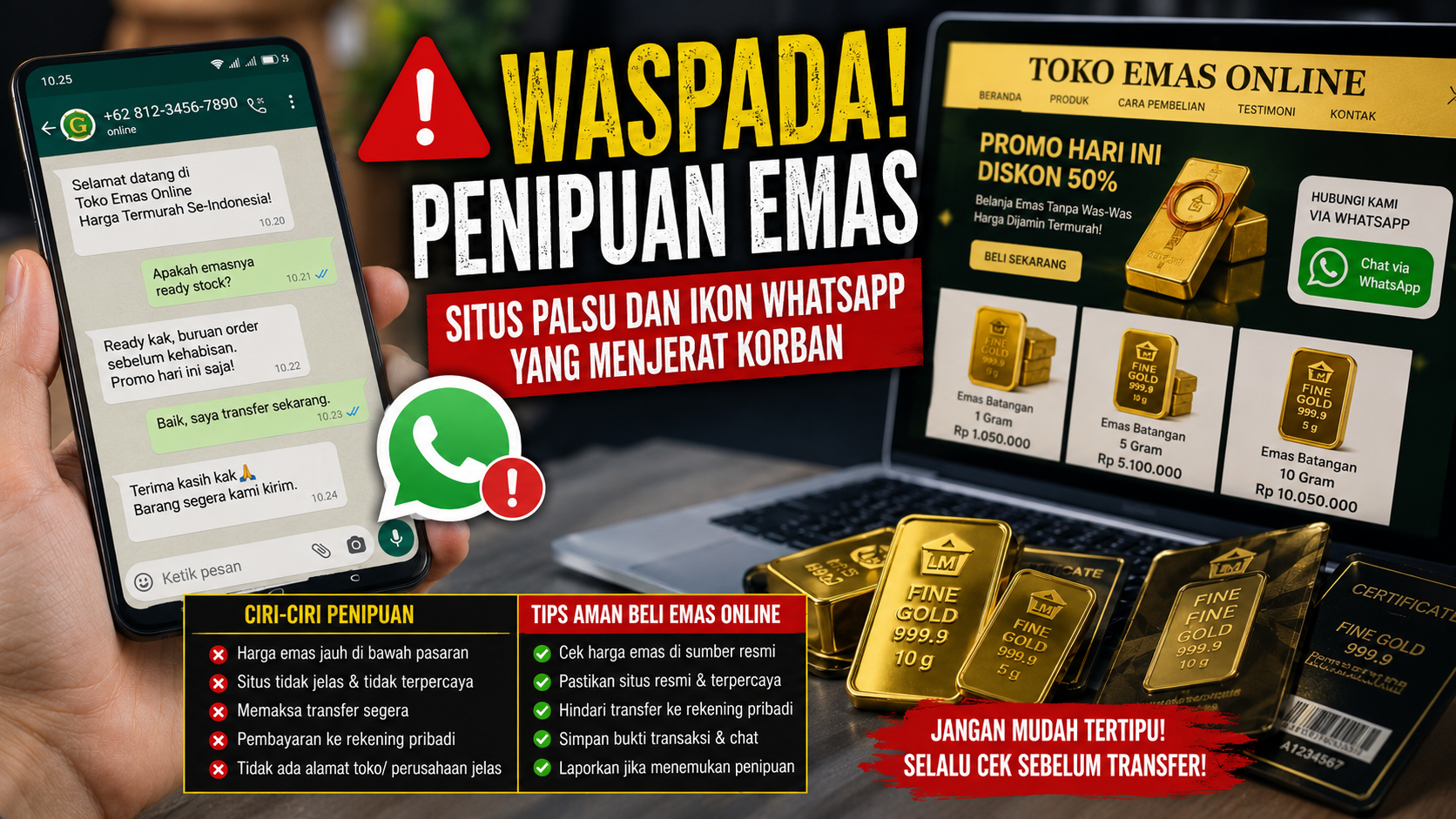 Modus Baru Penipuan Investasi Emas, Korban Terjebak Lewat Situs Palsu
