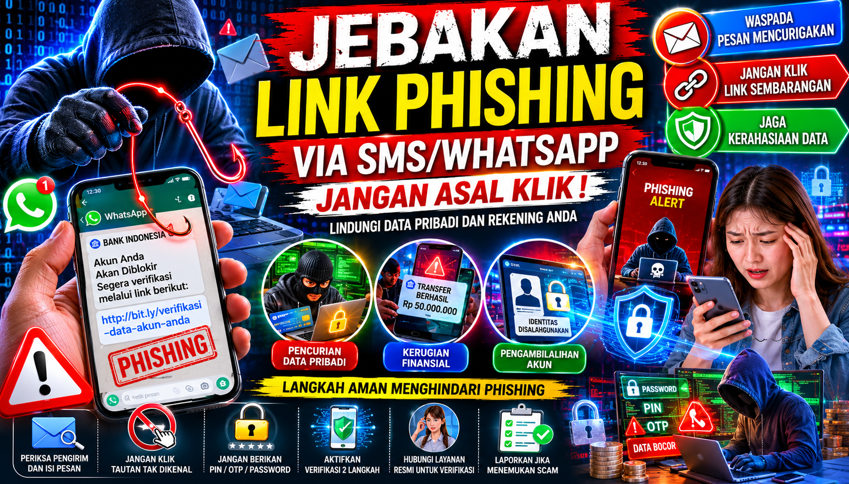 Waspada! Link Phishing di SMS dan WhatsApp Bisa Menguras Rekening