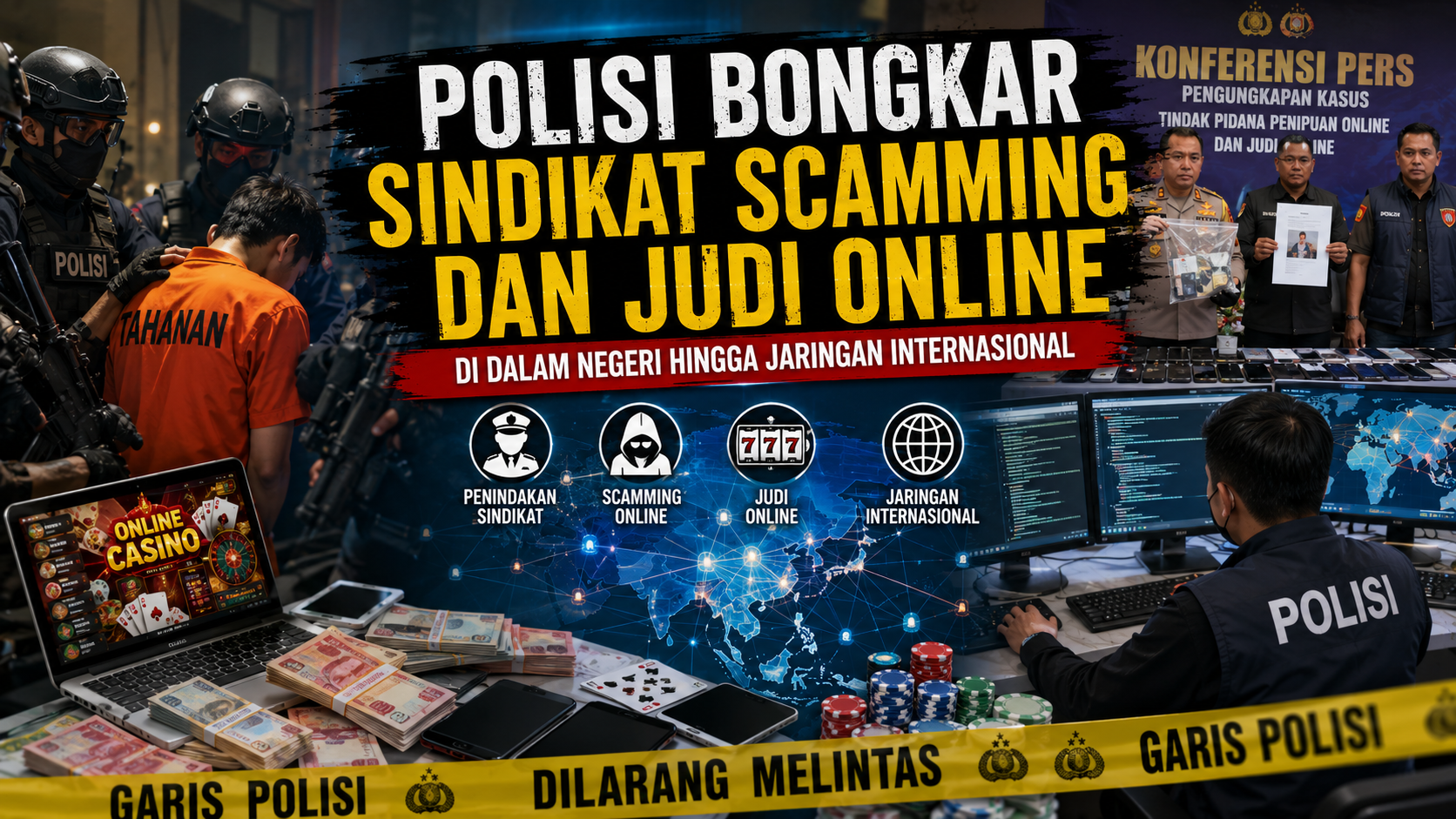 Penipuan Online dan Judi Digital Jadi Fokus Operasi Penegakan Hukum