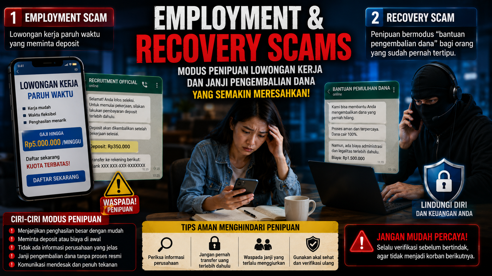 Modus Penipuan Lowongan Kerja Paruh Waktu yang Meminta Deposit