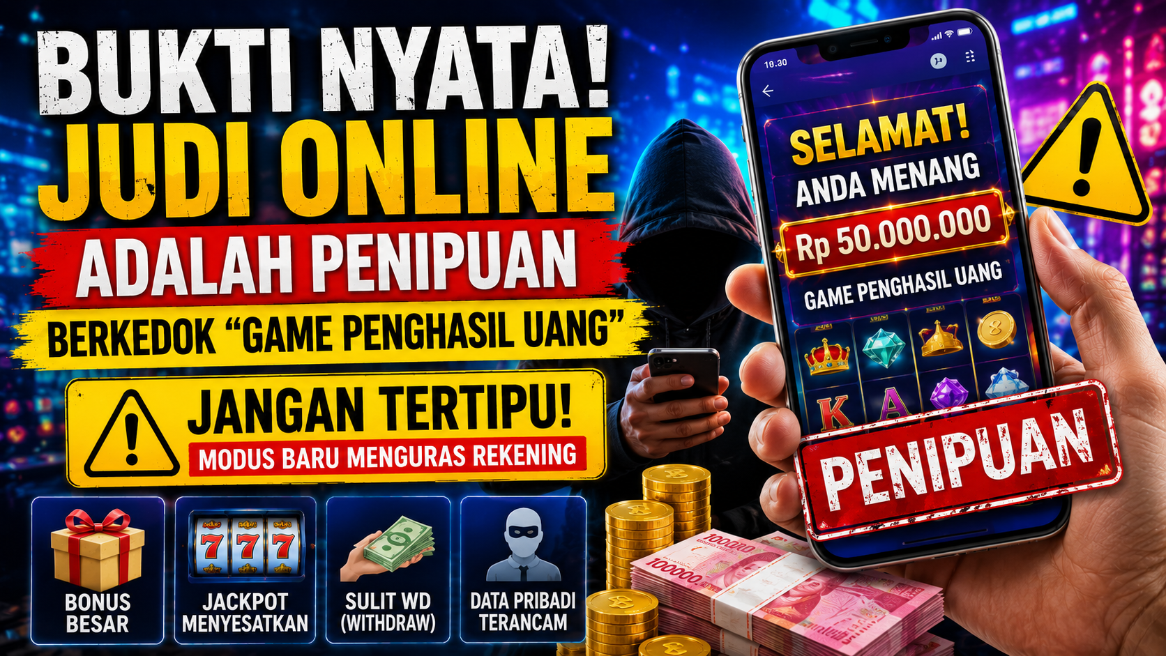 Kenali Bahaya Judi Online yang Disamarkan sebagai Game Penghasil Uang