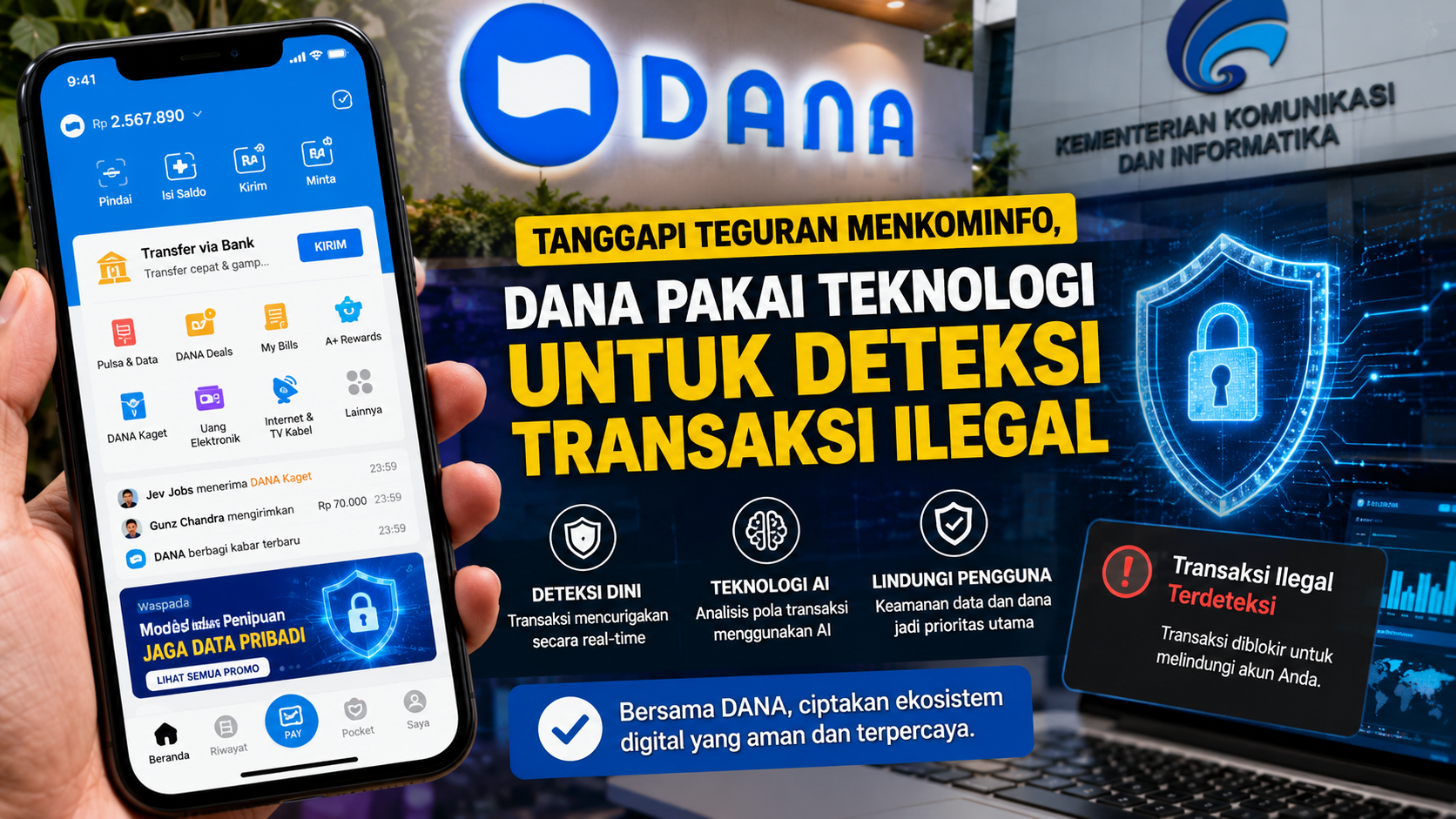 DANA Perkuat Sistem Keamanan untuk Cegah Transaksi Ilegal