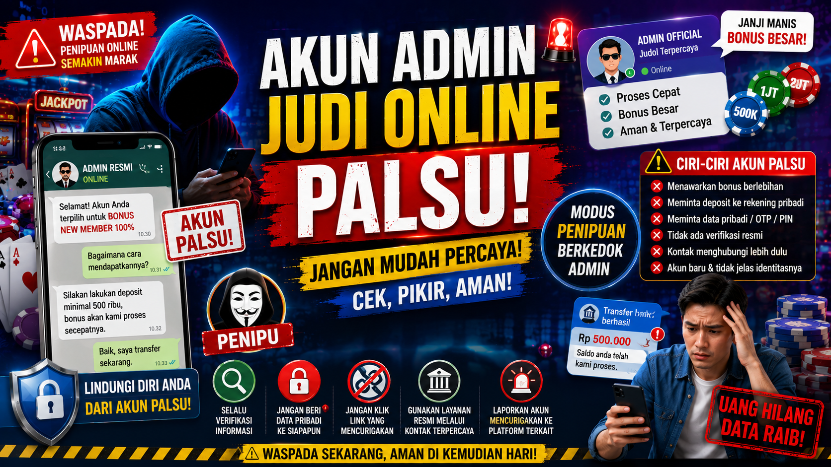 Cara Mengenali Akun Admin Judi Online Palsu dan Menghindari Penipuan