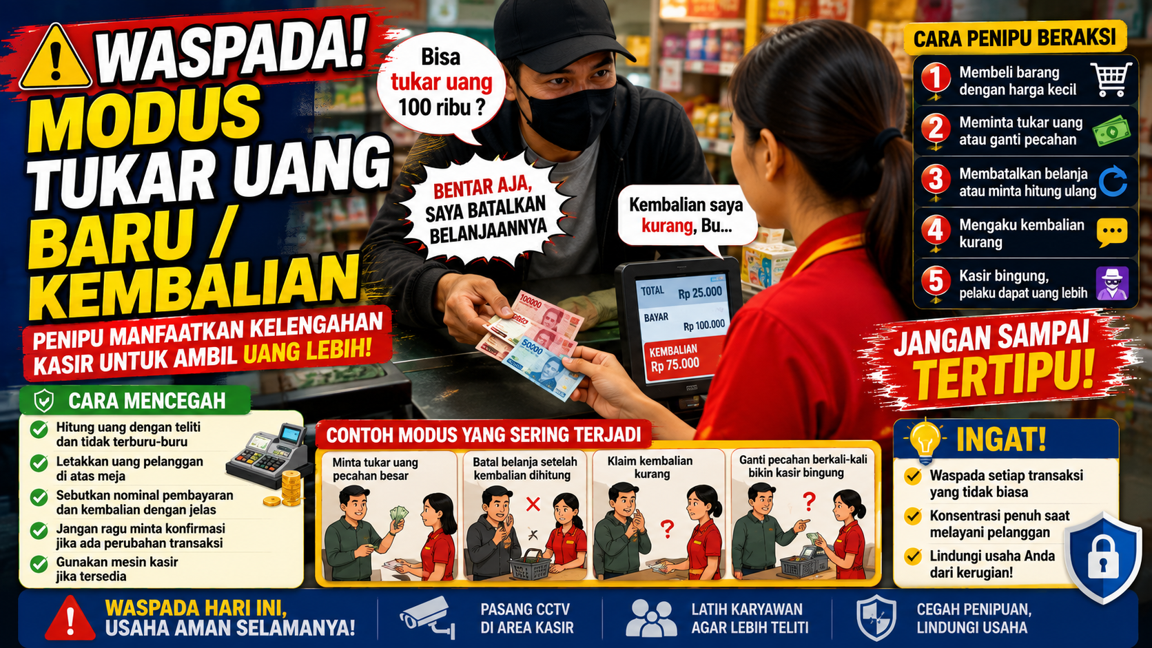 Awas! Modus Pembeli Licik yang Membingungkan Kasir Hingga Memberikan Uang Berlebih