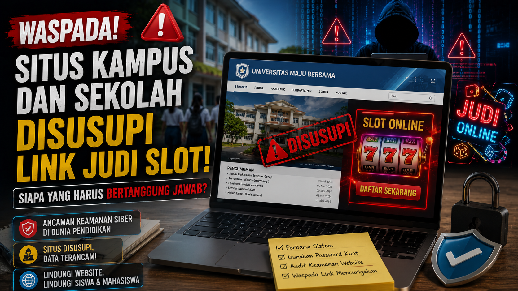 Website Sekolah dan Kampus Jadi Sasaran Penyusupan Link Judi Slot, Apa Solusinya?