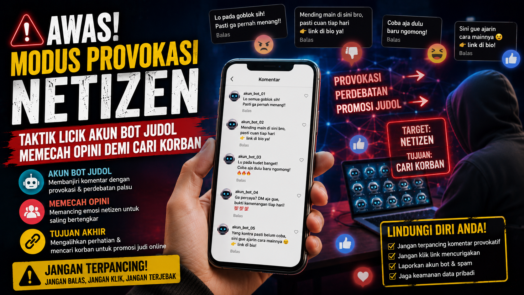 Provokasi di Media Sosial Bukan Sekadar Drama, Bisa Jadi Modus Judi Online