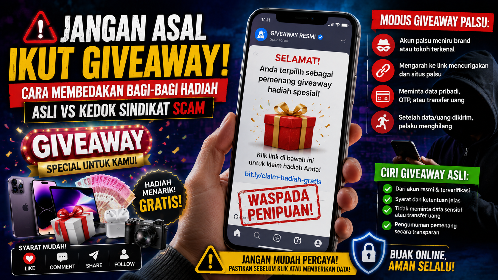Waspada Giveaway Palsu! Begini Cara Mengenali Hadiah Asli dan Modus Penipuan
