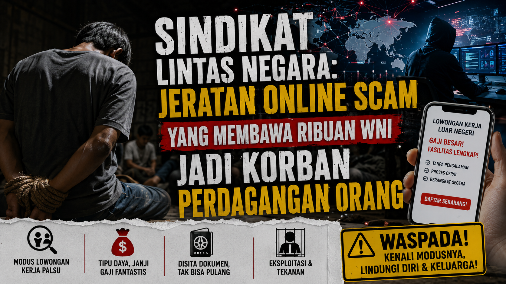 Waspada! Lowongan Kerja Palsu Berujung Sindikat Online Scam dan Perdagangan Orang