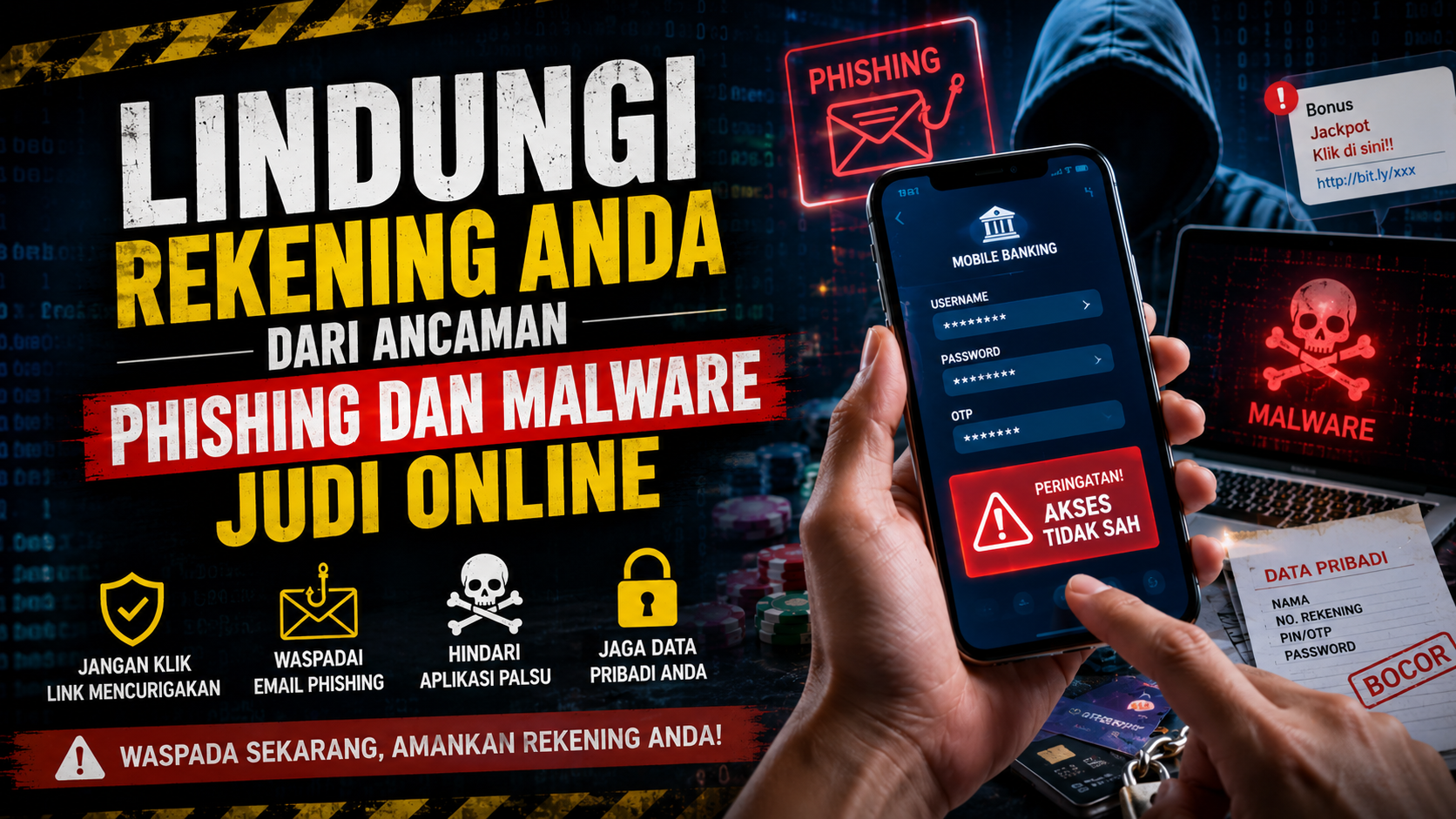 Jangan Sampai Rekening Dibobol! Kenali Bahaya Phishing dan Malware Judi Online