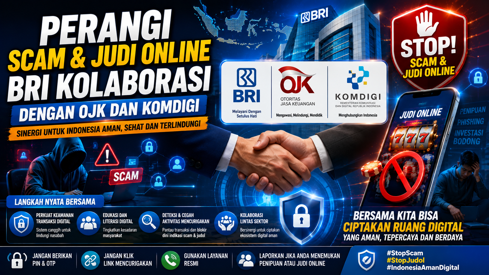 Keamanan Digital Semakin Diperkuat! BRI, OJK, dan Komdigi Bersinergi Lawan Scam dan Judi Online