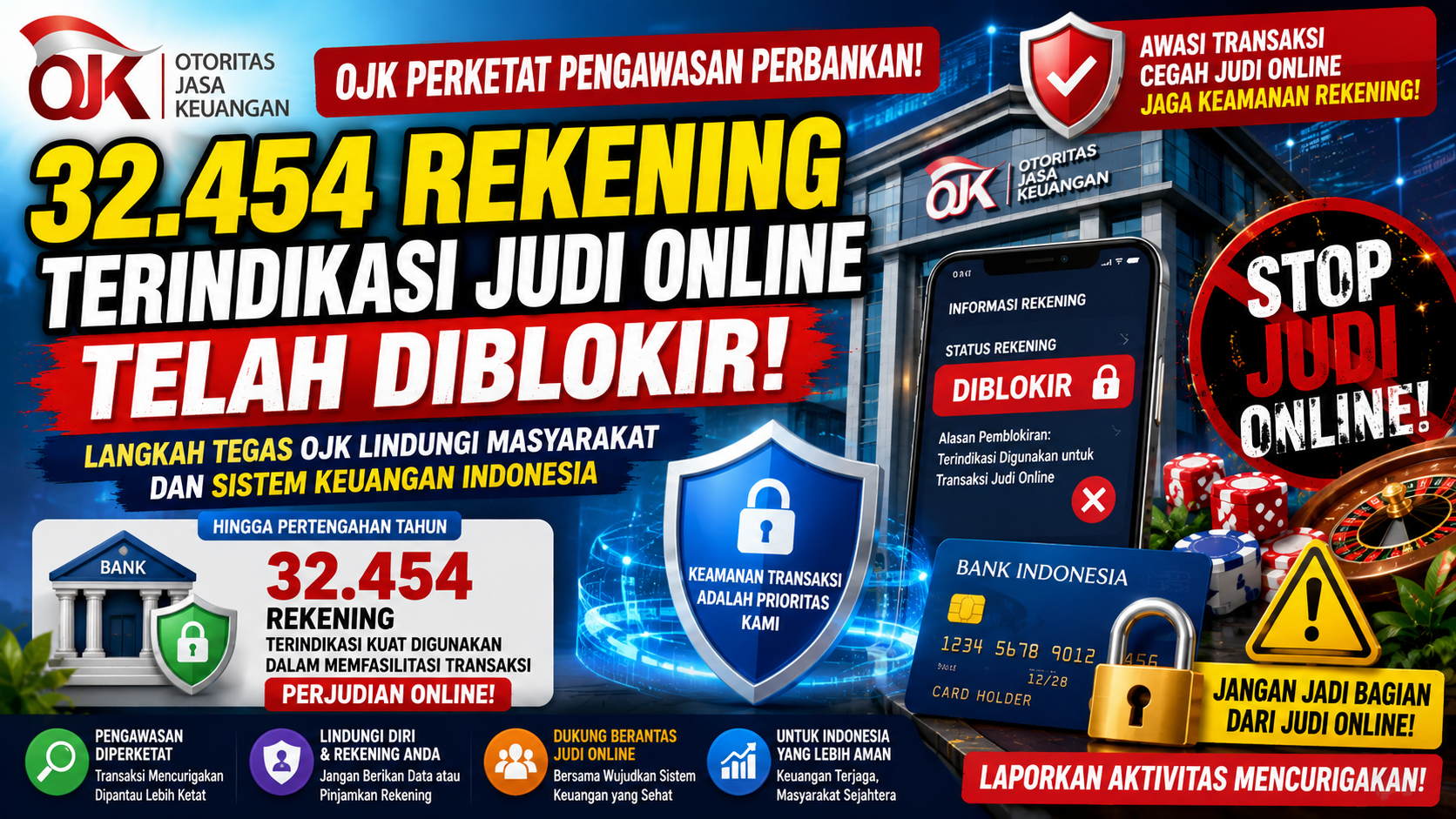 32.454 Rekening Terindikasi Judi Online Diblokir, Ini Langkah Tegas OJK Lindungi Masyarakat