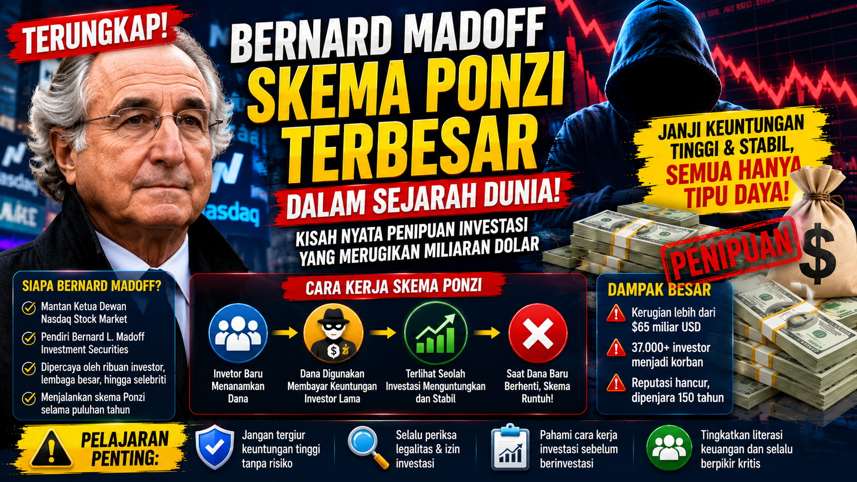 Skema Ponzi Terbesar di Dunia: Pelajaran Penting dari Bernard Madoff