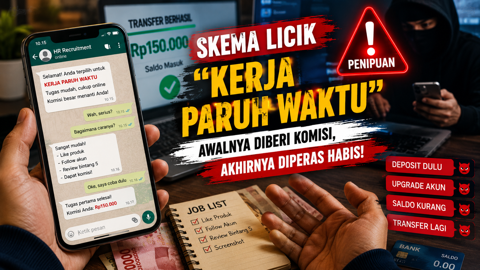 Terungkap! Modus Kerja Online yang Awalnya Menguntungkan, Akhirnya Menguras Tabungan