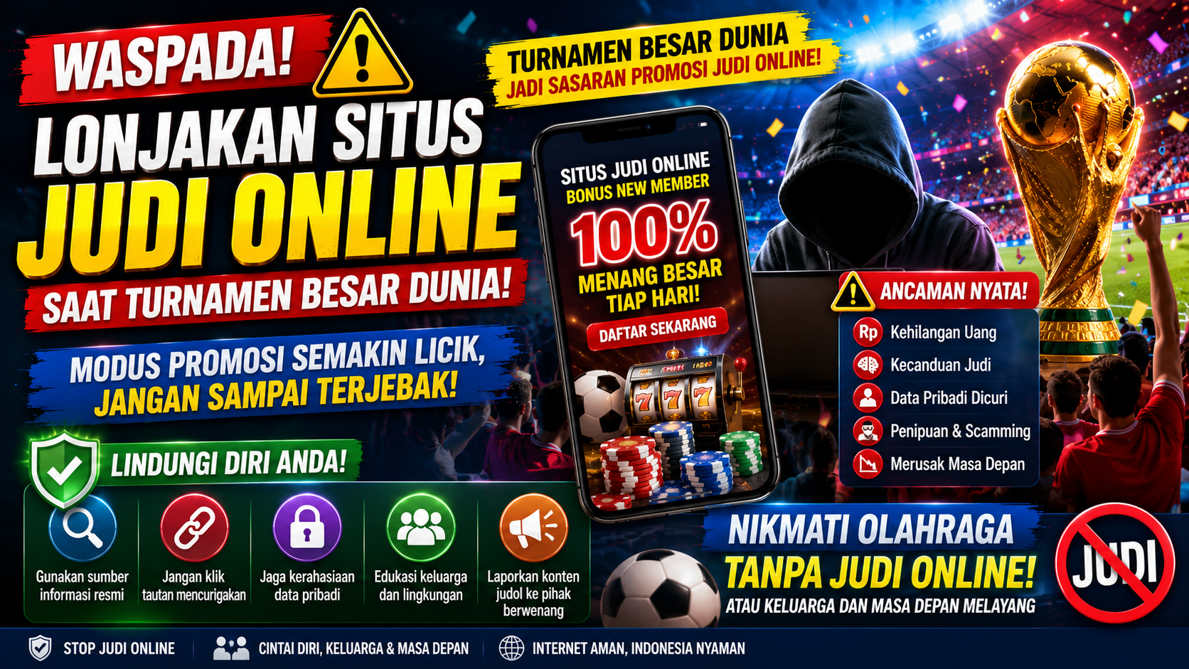 Turnamen Besar Dunia Jadi Sasaran Promosi Judi Online, Kenali Modusnya
